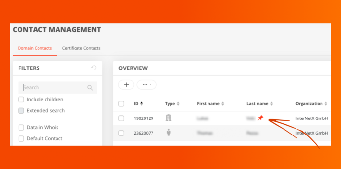 Highlighted user profile handles in contact management