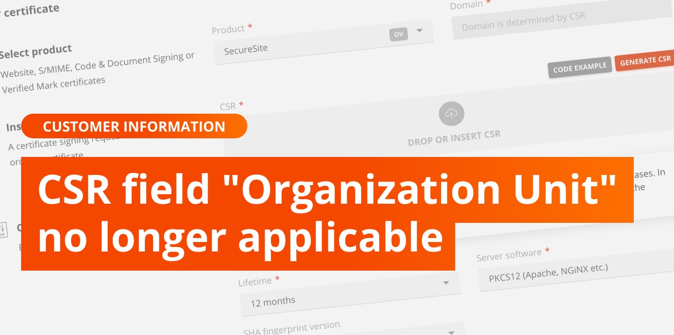 CSR field "Organization Unit" no longer applicable
