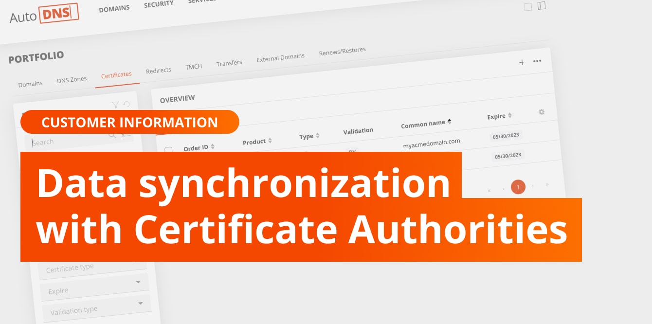 Data synchronization with Certificate Authorities