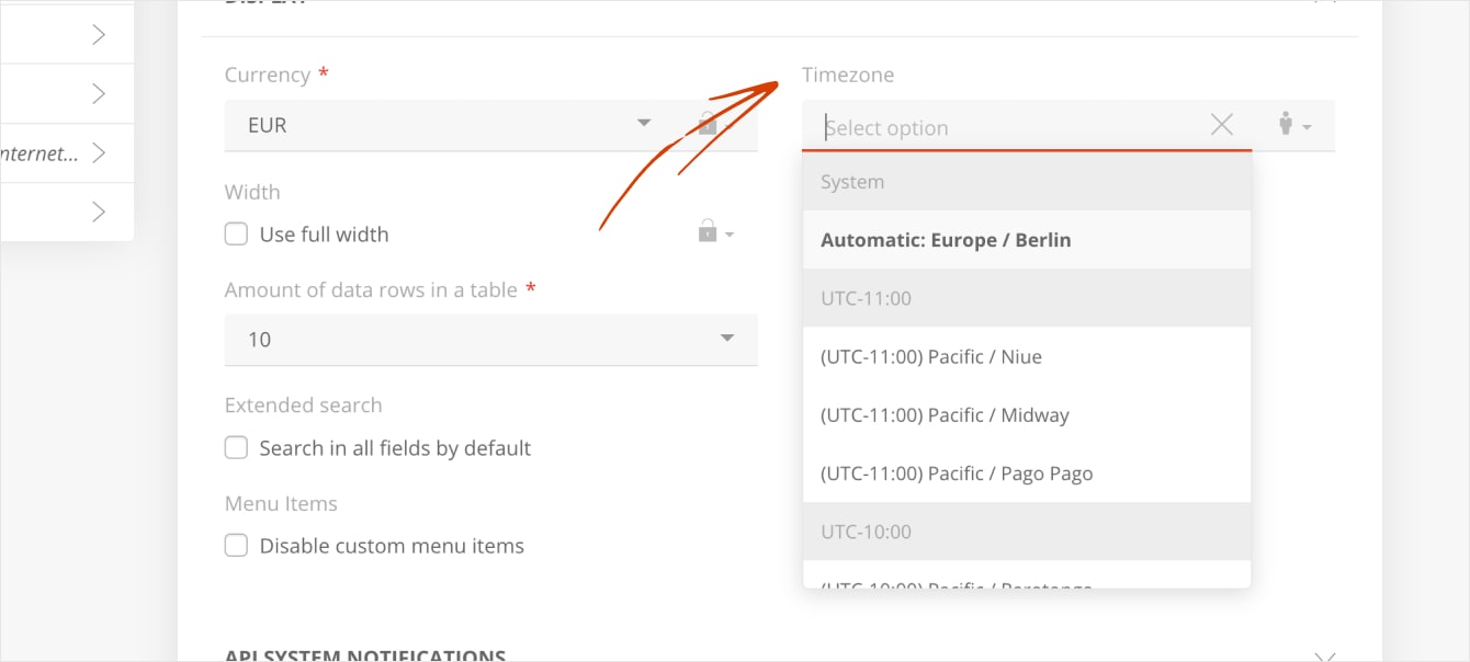 Set your own custom time zone in AutoDNS