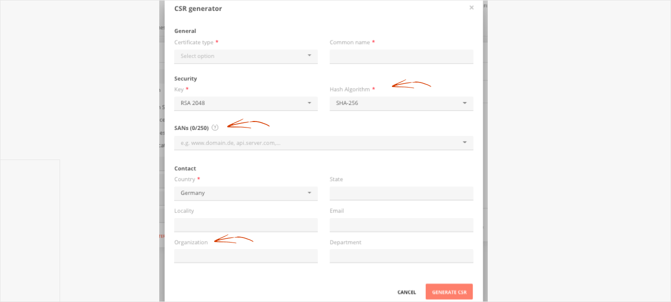 AutoDNS CSR Generator