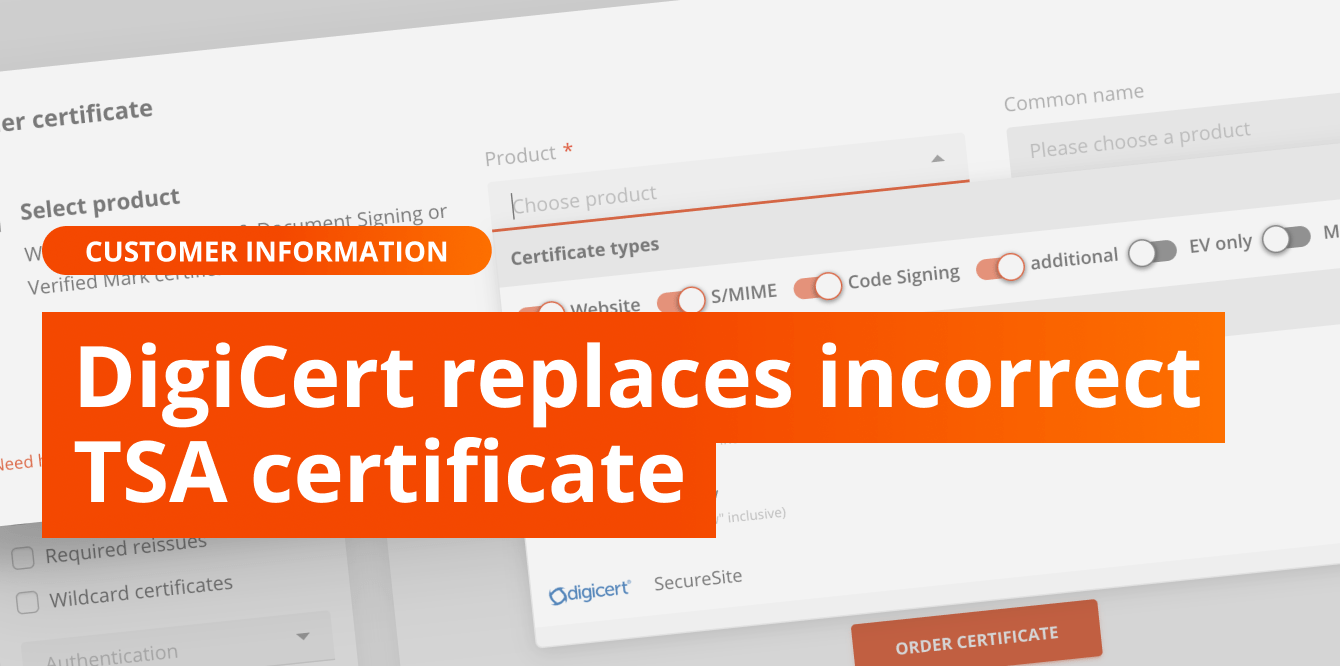 DigiCert replaces incorrect Timestamp Authority certificate